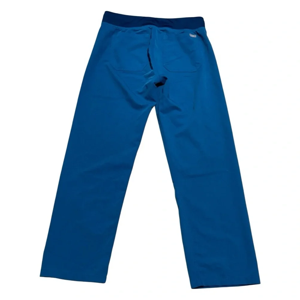 FIGS T21003P Technical Blue Scrub Pants Size S/P – Drawstring Waist, Stretch Fit